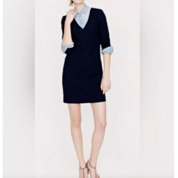 J.Crew Wool Creep V-Neck Sheath Dress Size 4 - Picture 1 of 4